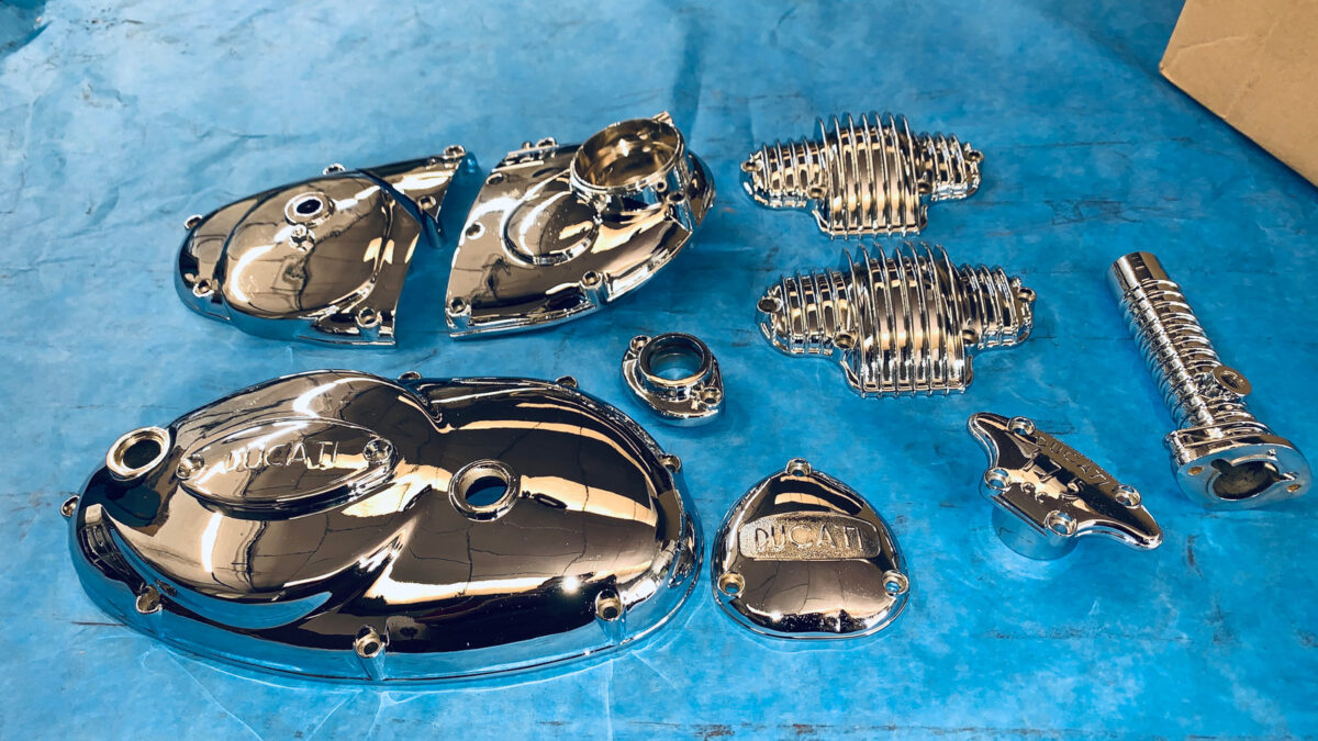 Piezas de aluminio Ducati: pulido y cromado — Después